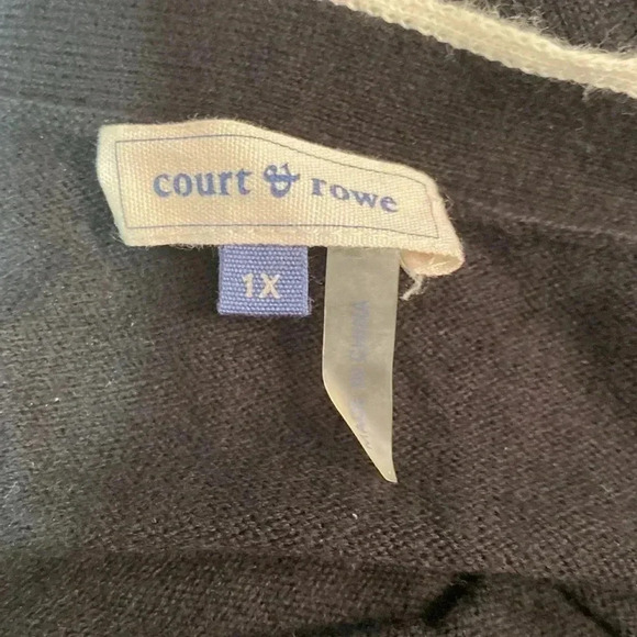 Court & Rowe womans cotton wool black & cream cardigan sweater 1X - Picture 9 of 11